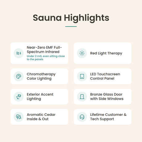 Affinity Full Spectrum Infrared Indoor Sauna - 3 Person - Highlights