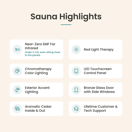 Ascend Full Spectrum Infrared Indoor Sauna - 2 Person - Highlights