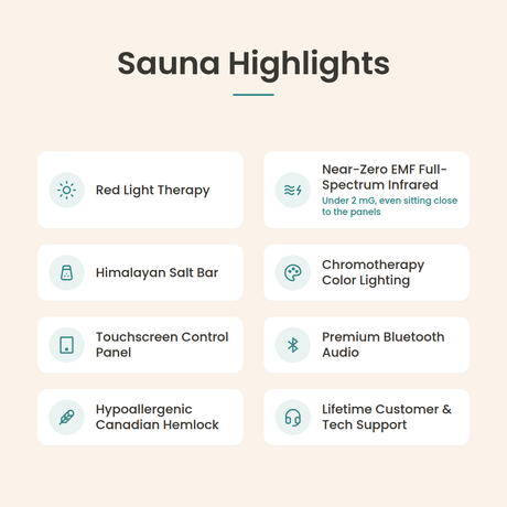 Element Full Spectrum Infrared Indoor Sauna - 2 Person - Highlights