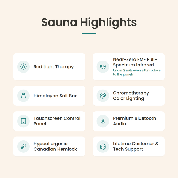 Element Full Spectrum Infrared Indoor Sauna - 2 Person - Highlights