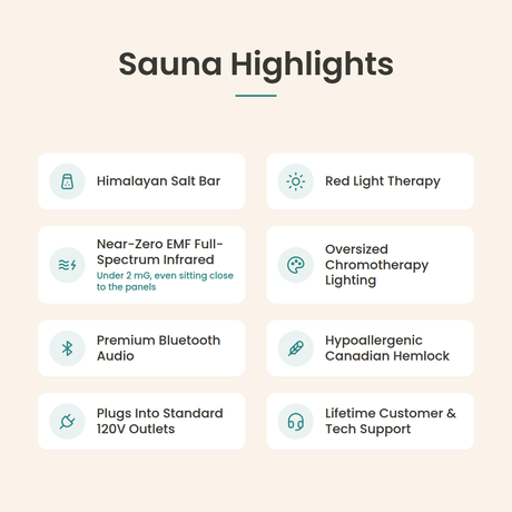 Grand Retreat Full Spectrum Infrared Indoor Sauna - 6 Person - Highlights