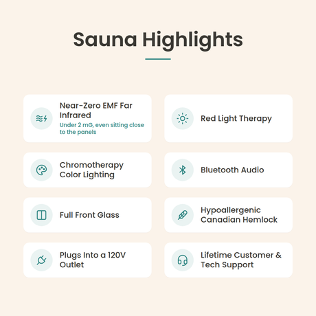 Laurel King Far Infrared Indoor Sauna - 2 Person - Highlights