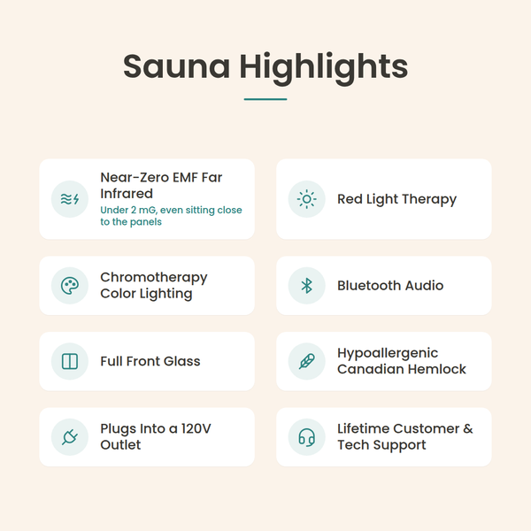 Laurel King Far Infrared Indoor Sauna - 2 Person - Highlights