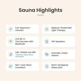 Polaris Full Spectrum Infrared Indoor Sauna - 2 Person - Highlights
