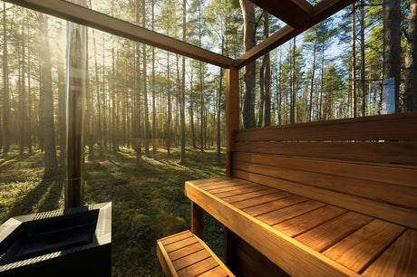 Panorama Glass Traditional Outdoor Luxury Sauna  - 4 Person