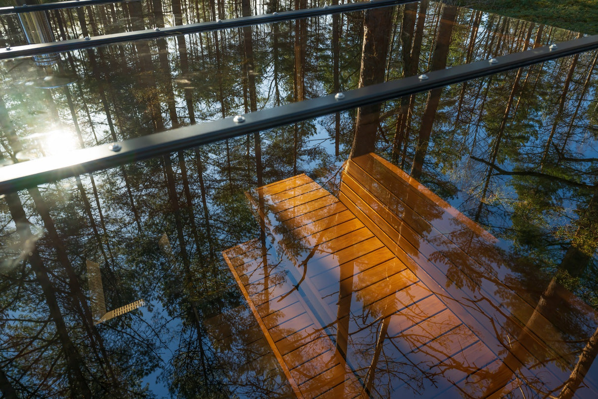 Panorama Glass Traditional Outdoor Luxury Sauna  - 4 Person