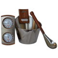 Deluxe sauna bucket ladle and thermometer pack