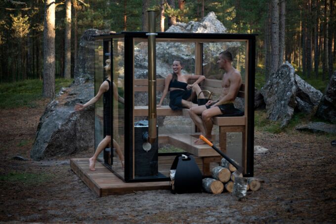 Deluxe Panorama 6-Person Glass Cabin Sauna